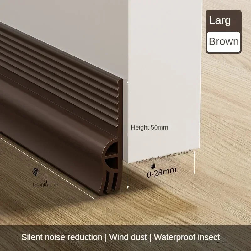 1M Door Bottom Sealing Strip Windproof Dust Stopper Guard Rain Weatherstrip Noise Reduction Insulator Sealer Home Hardware