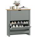 HOMCOM Shoe Storage Cabinet 4 Shelves 2 Drawers Tabletop Modern Unit