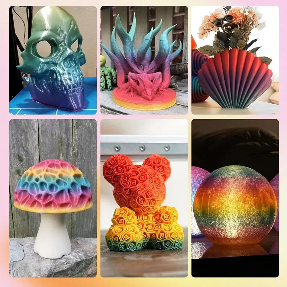 JAYO PLA Rainbow Filament 1.75mm 11OOG PLA Transparent/ Silk PLA Rainbow 3D Filament For FDM Neatly Wound 3D Printing Material