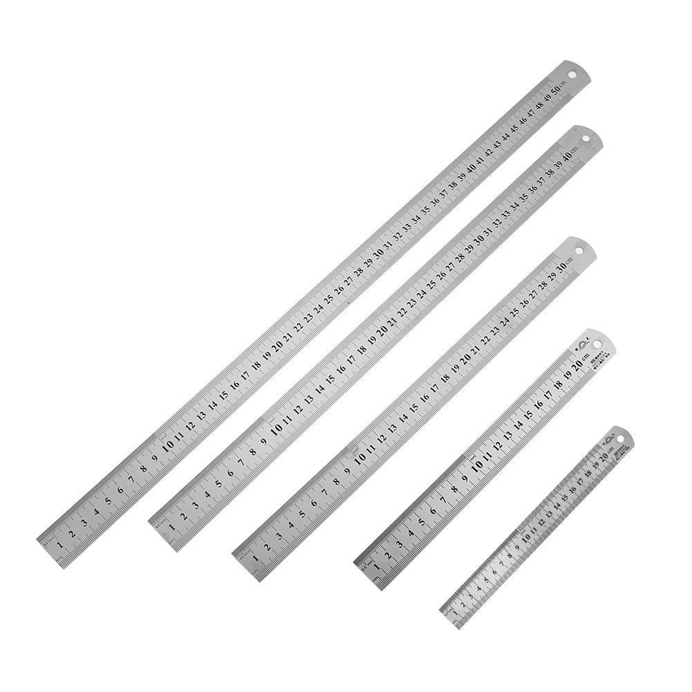150/200/300/400/500MM Stainless Steel Ruler Centimeter Millimeter Ruler Straight Edge Ruler  Precision Measuring Ruler