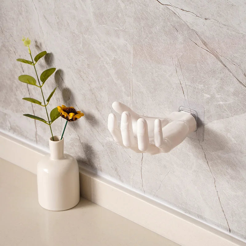 No Need Punch A Bathroom Soap Rack Hook Hand Shaped Wall Strong Home Wall Storage Key Headphone Hook Holder Tissue Holder