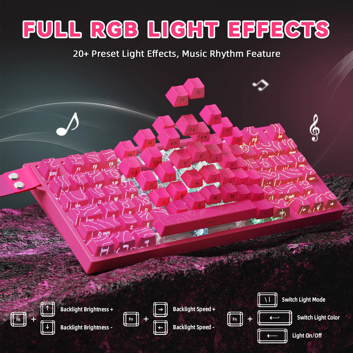 ATTACK SHARK R82 HE Wired 75% Gaming Keyboard, Magnetic Switch, 8000Hz Polling Rate, Ultra-Precision 0.005mm RT Tech, RGB Backli
