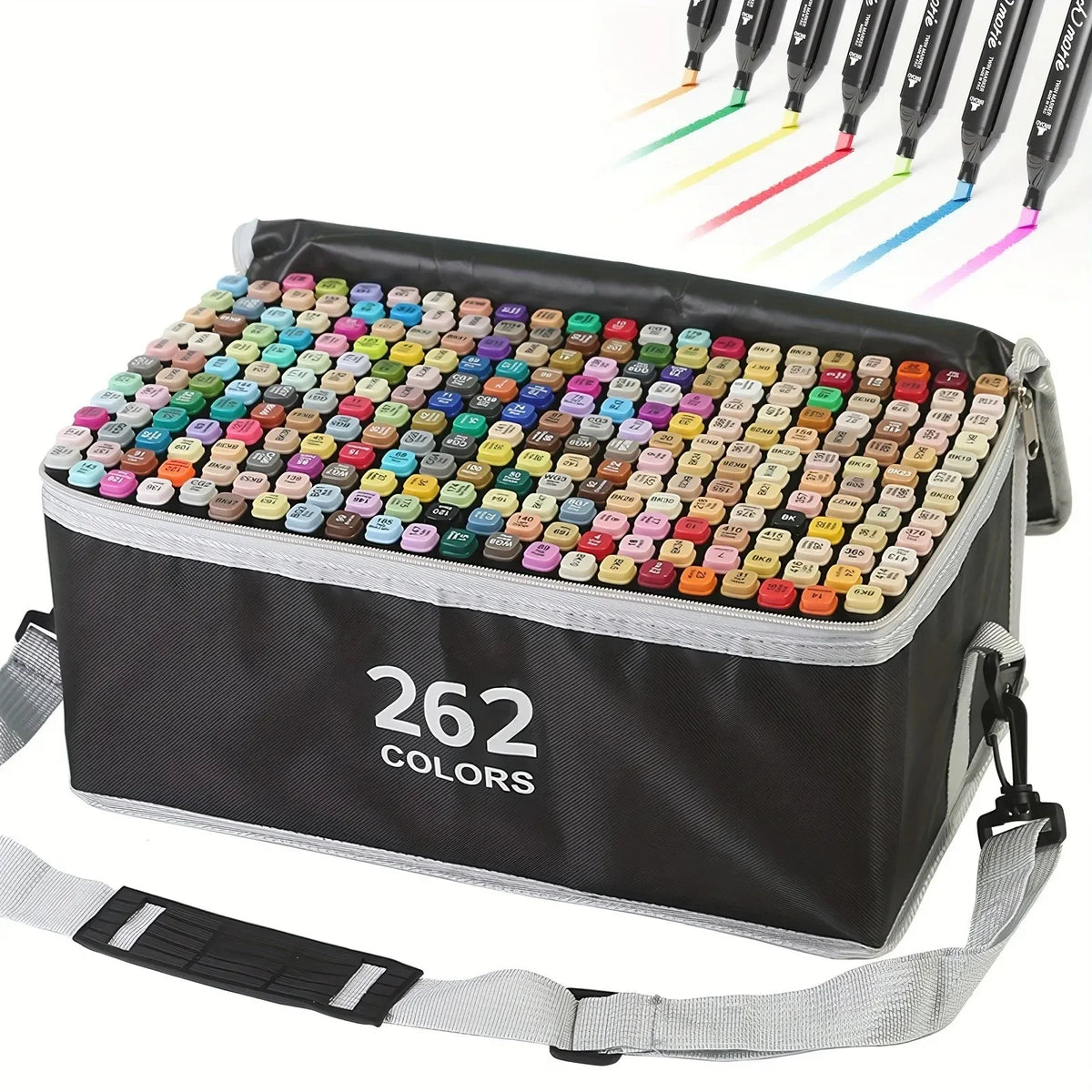 262 Colour Dual Tip Marker Set, Quick Dry Sketching Markers for Painting, Professional Art Markers for Drawing Illustration, Marker Pens for Artists