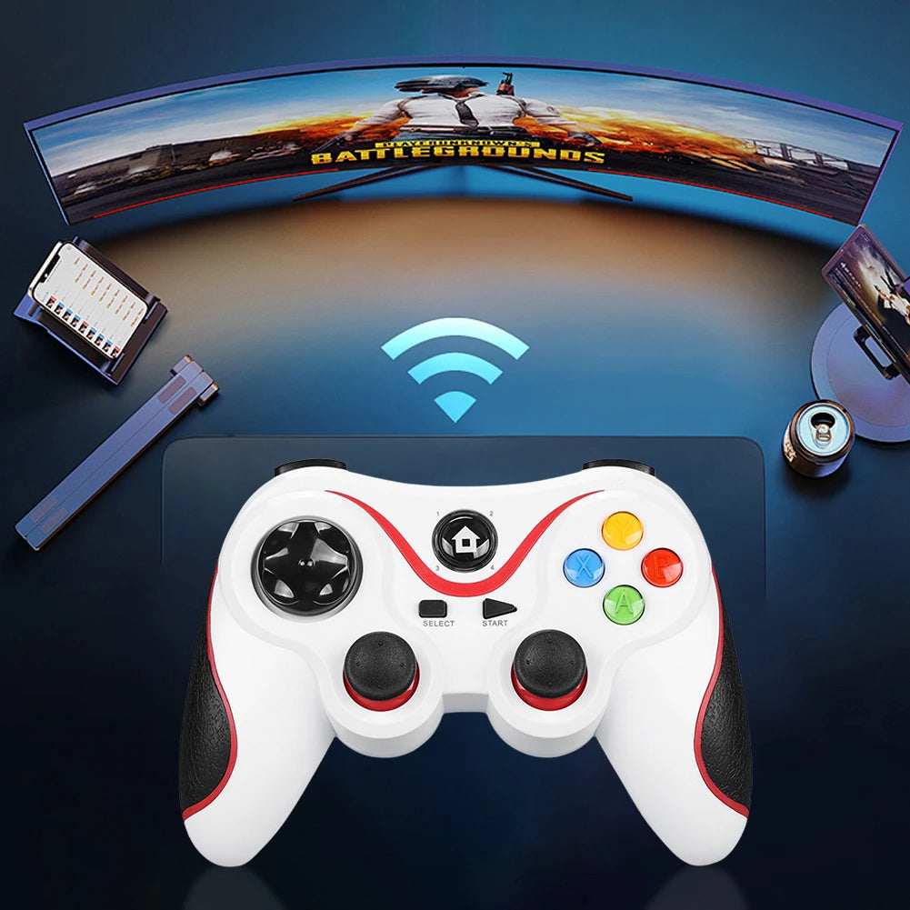 V8 2.4G Wireless Game Controller Gaming Joystick BT Gaming Controller Dual Vibration for Android/iOS/PC/PS3/Switch/Mobile Phone