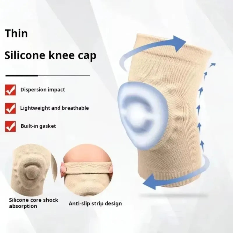 Fitness Dance Skating Silicone Knee Pads Sport Sknee Pads Basketball Pressurized Cycling Roller Skating Silicone Thin Knee Pads