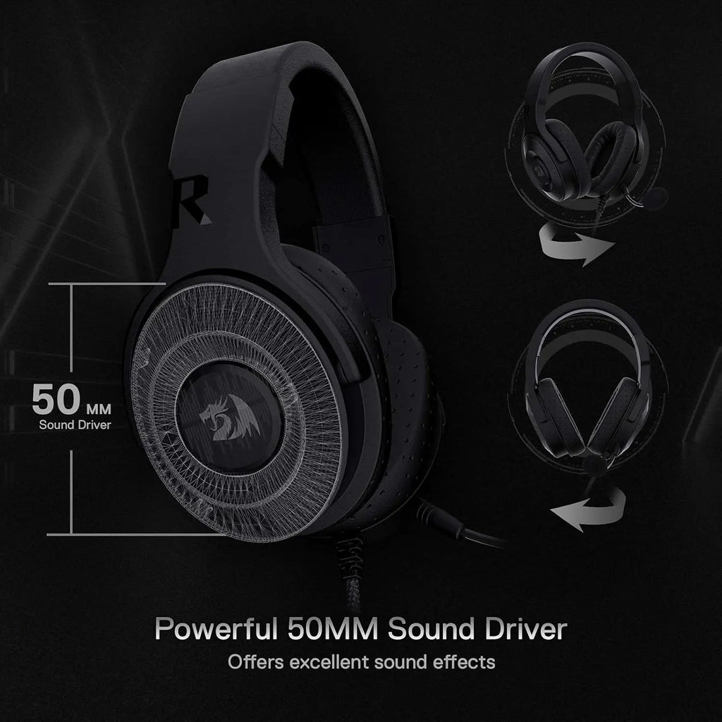 Redragon H350 RGB Wired Dynamic RGB Backlight Dynamic RGB Backlight Gaming Headset 50MM Drivers Over-Ear Headphones