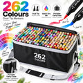 262 Colour Dual Tip Marker Set, Quick Dry Sketching Markers for Painting, Professional Art Markers for Drawing Illustration, Marker Pens for Artists