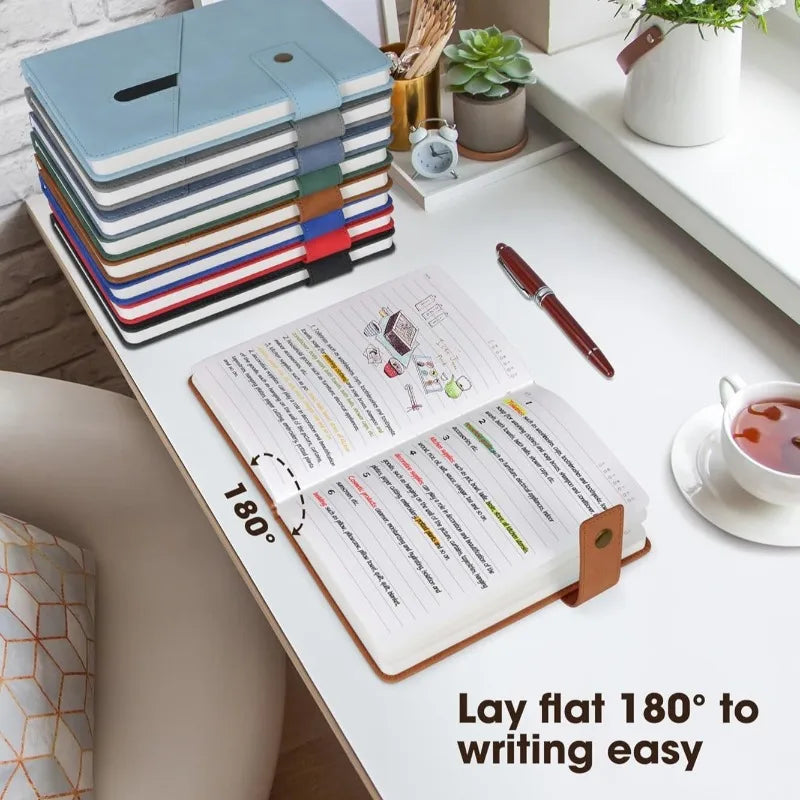 A5 Hardcover Leather Sketchbook with 200 Pages Thick Blank Paper for Writing Journal Unlined Plain Notebook Gift Men Women