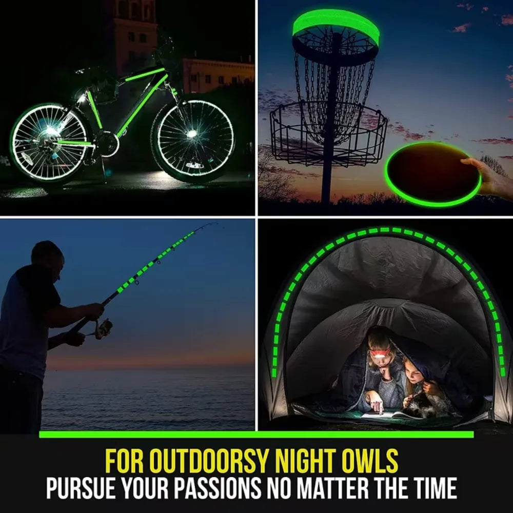Glow in The Dark Stair Tape Fire Warning Stickers Green Fluorescent Tape Anti Collision Luminous Safety Home Decor Stickers