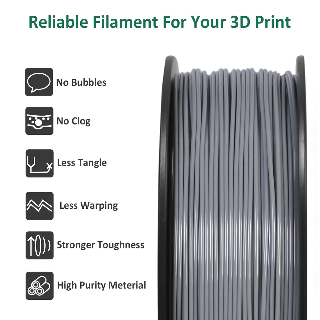 Geeetech ABS+3D Filament 1.75mm 1KG Plastic, 3D Printer Material, Tangle-Free, Non-Toxic, Vacuum Packaging White Black Red Blue
