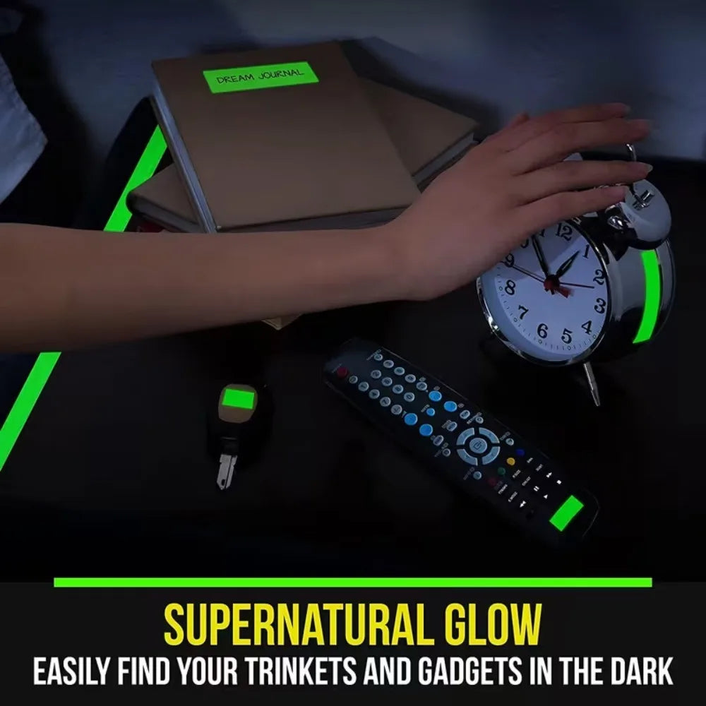Glow in The Dark Stair Tape Fire Warning Stickers Green Fluorescent Tape Anti Collision Luminous Safety Home Decor Stickers