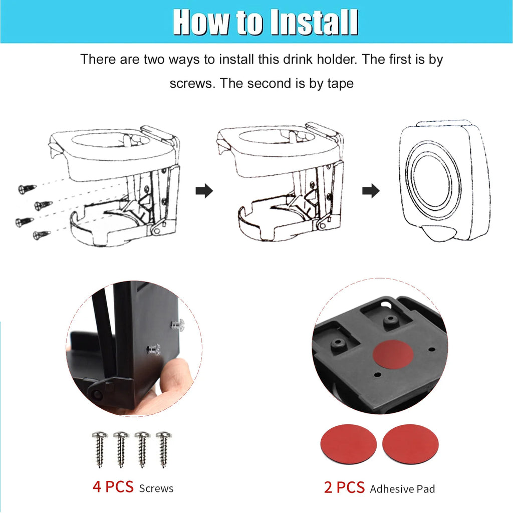 Universal Folding Car Cup Holder Drink Stand Adjustable Water Bottle Support for Auto Truck Boat RV Interior Styling Accessories