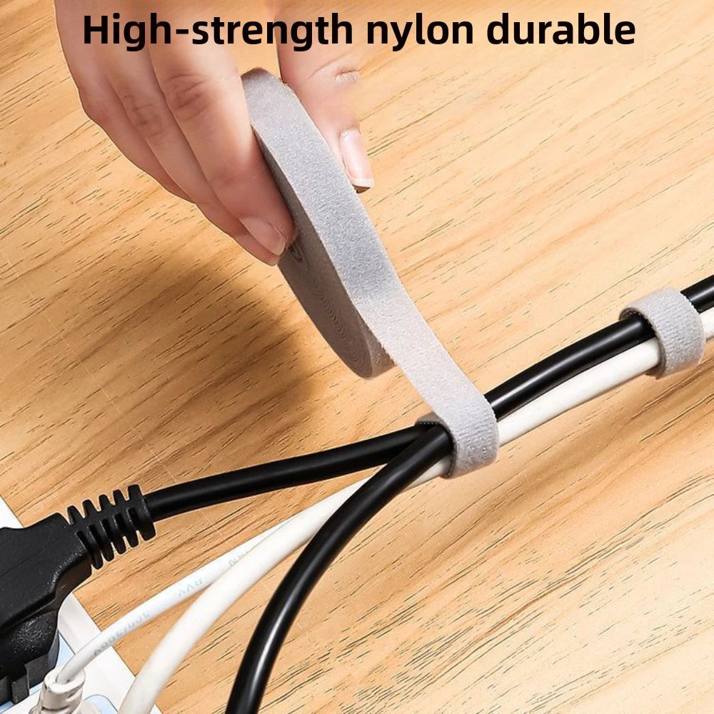 1PC 10mm 5m Data Cable Management Cable Tie Reusable Removable Multi-purpose Wire Organizer Data Cable Storage Tape Plant Fixati
