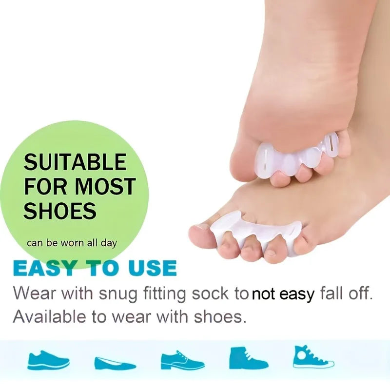 1Pairs Silicone Gel Toe Separators for Men Women Bunion Hammertoe Pain Relief Alignment Daily Yoga Reusable Washable