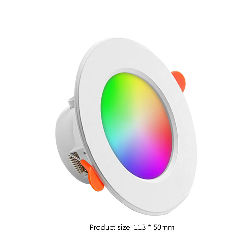 1-16PCS 10W Smart LED Downlight Bluetooth Ceiling Lamp RGB CCT Lamp APP Remote Control Color Changing light for Google Alexa Hom