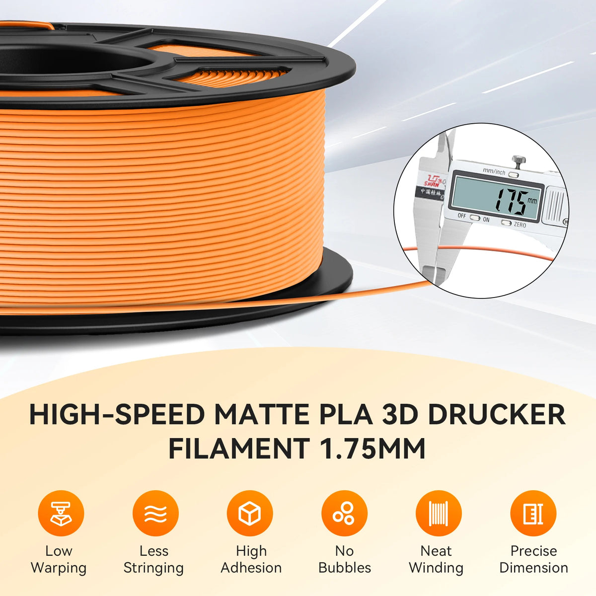 JAYO High Speed Matte PLA 5Rolls 3D Printer Filaments 1.75mm Mixed Color no Bubble Free FDM 3D Printer Material for 3D Printing