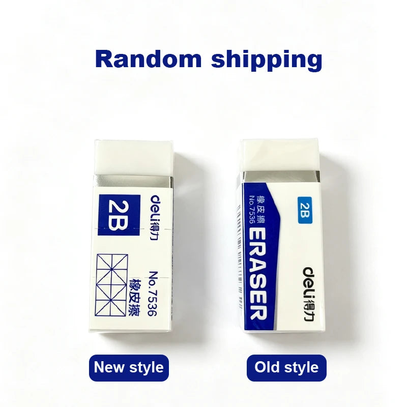 Deli 5/10pcs 2B Eraser Clean and Mess Free Student Exam Office Sketch Soft Eraser for Kids Correction Supplies Pencil Rubber