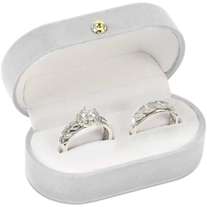 1Pc Grey Mini Velvet Ring Box Soft Scratch Resistant Portable Jewelry Storage Holder for Women Girls Wedding Proposal Engagement