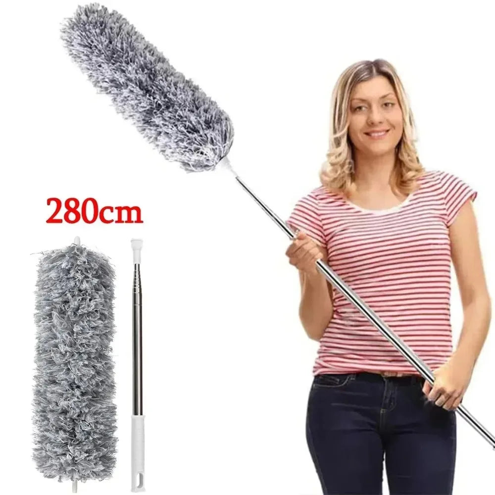 Long Handle Duster Extendable Soft Bristles Microfiber Duster Brush Cleaning Toosl for Sofa Bed Furniture Household Dust Cleaner