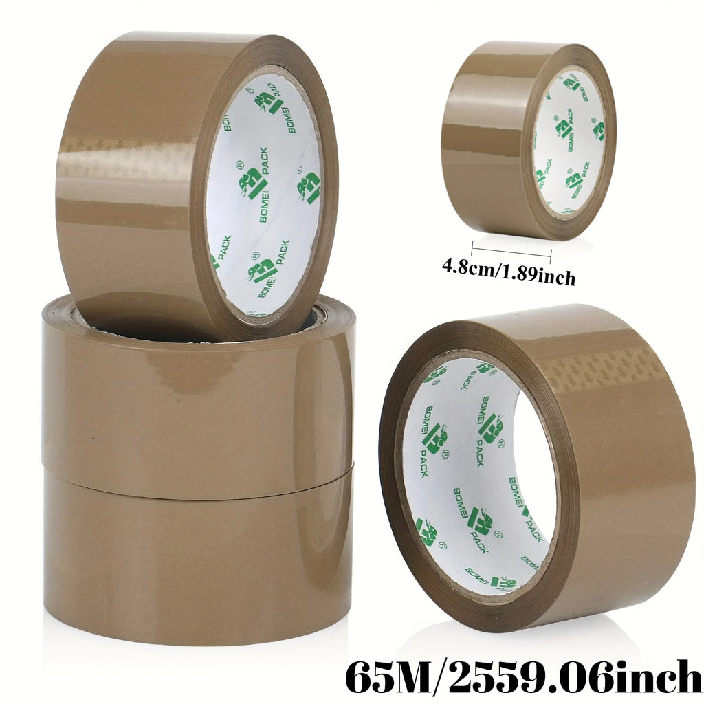 5pcs 65M Industrial Grade Heavy-Duty Packaging Tape, 48MM Wide, Strong Adhesive, OPP Material, Used for Box Sealing, Movement, Transportation, Schools, Offices, Homes, Factories - Durable, Reliable, Christmas Gift - Brown