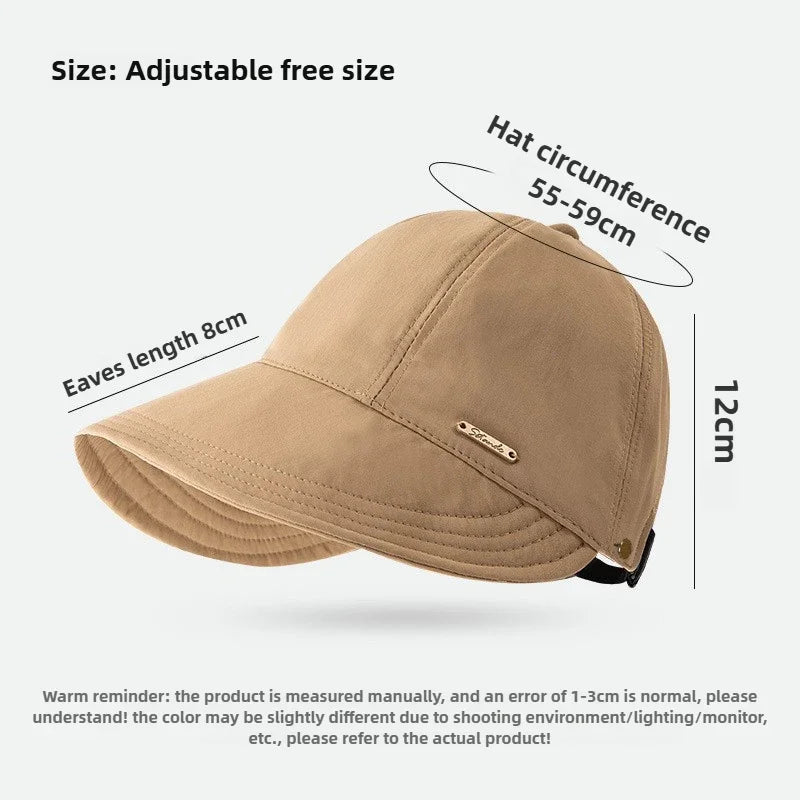 1Pc Women UV Sun Protection Baseball Cap Summer Fashion Sunscreen Wide Brim Adjustable Sun Hat for Girl Outdoor Hiking Fishing