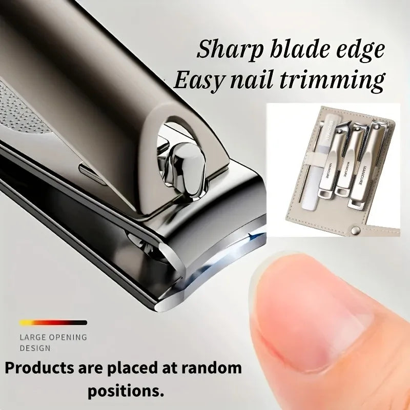 5-Piece Professional Manicure Pedicure Set with Portable Storage Box Complete Nail Clipper Manicure Tools for Home and Travel