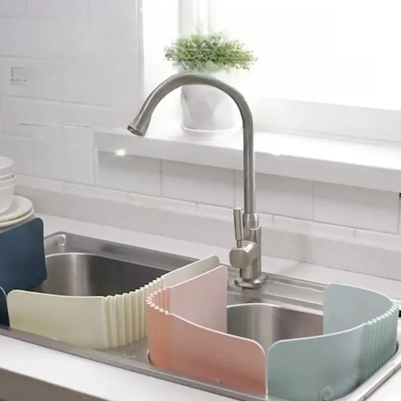 1PC Splatter Screen Bar Kitchen Sink Water Blocker Adjustable Splash Proof Board Vegetable Washing Drainage Kitchen Accessories