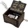Wooden Hand Crank Music Box You Are My Sunshine DIY Gift for Valentine's Day Birthday Party Surprise for Couple Friends 1PC
