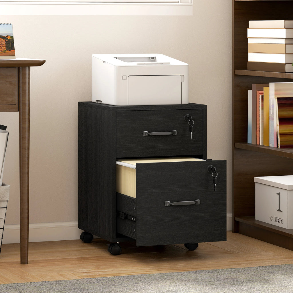 HOMCOM Rolling File Cabinet with Drawer, Hanging File Folder