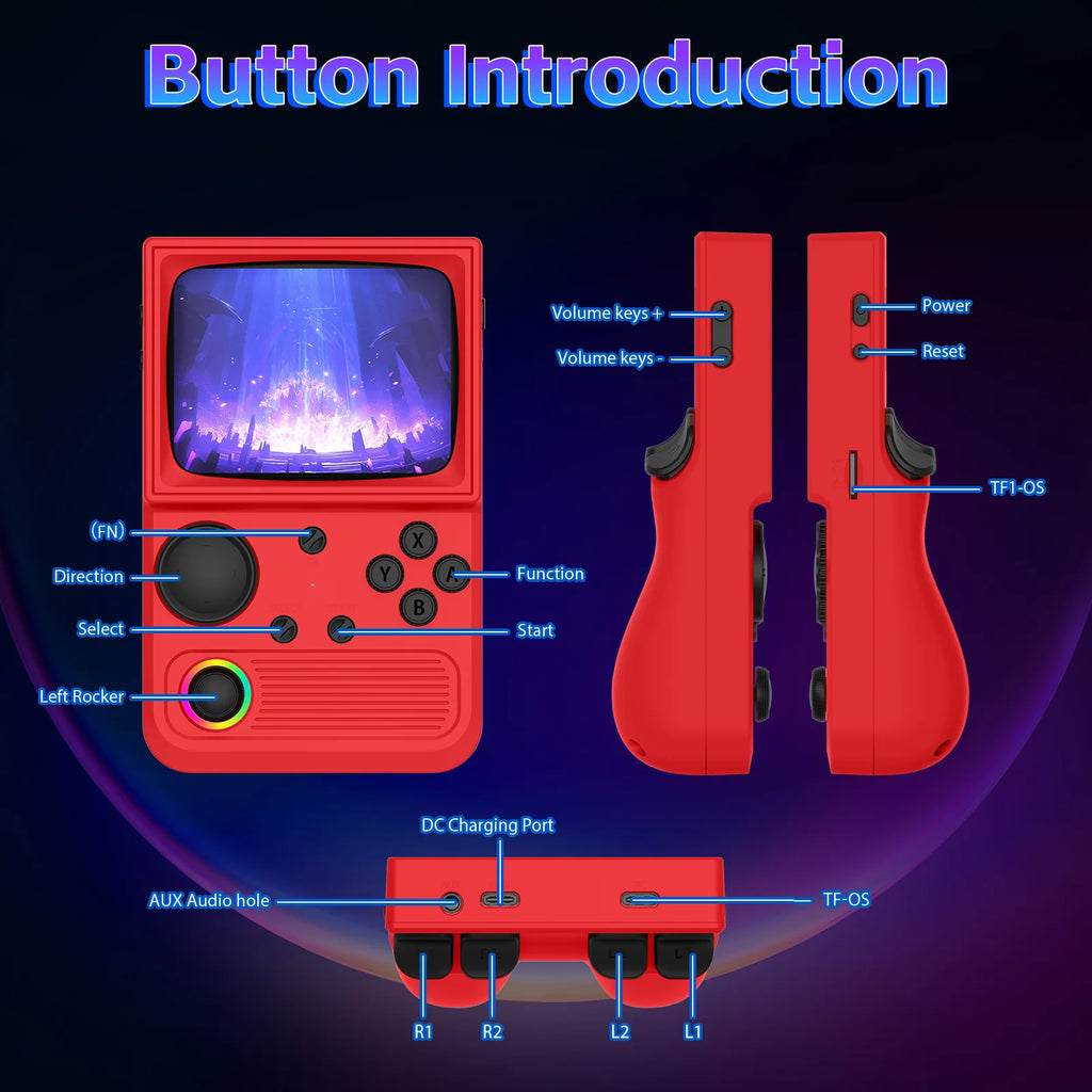 RG40 Retro TV Handheld Game Console 3.5'' IPS Screen Wi-Fi Portable Pocket Video Console