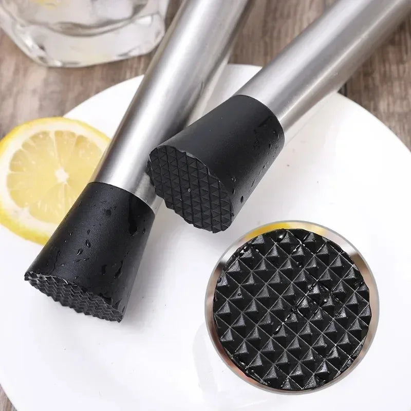 Stainless Steel Crushed Ice Hammer Multifunctional Popsicle Sticks Cocktail Swizzle Stick Fruit Lemon Muddle Pestle Bar Tools