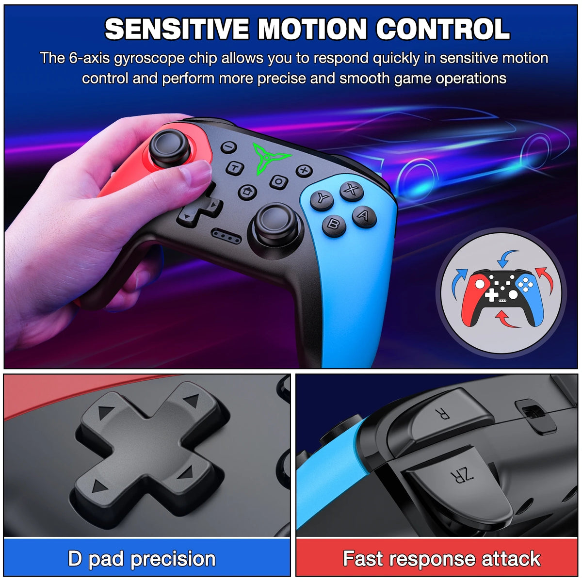 BEBONCOOL Wireless Controller For Nintendo Switch/OLED /Lite/Android/IOS Programmable Switch Gamepad PC Controllers With Wake-Up