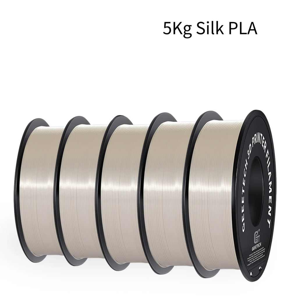 GEEETECH 5Rolls 3D Silk PLA Filament 1Kg/roll 1.75mm Spool Wire For 3D Printer Material,Vacuum packaging,Safety