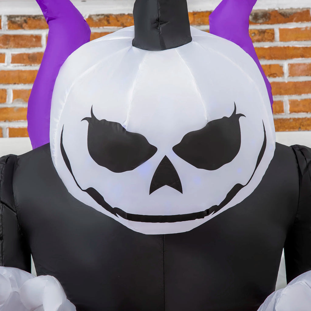 Outsunny 7' Inflatable Halloween Ghost with Horns Lighted Outdoor Decoration