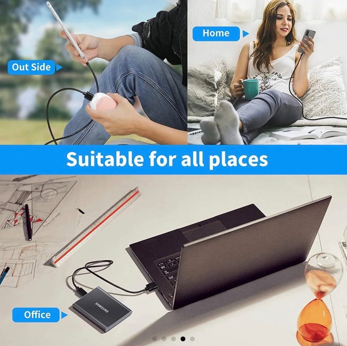 USB-C to USB-C Fast Charging Cable – 60W Power Delivery, 1.5m Length, USB 2.0 UK