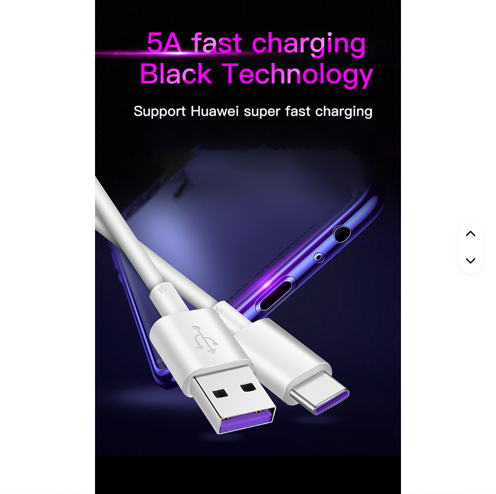 USB to Type-C Fast Charging Cable – 5A High-Speed PVC Data Line Charger for Huawei, Samsung & More